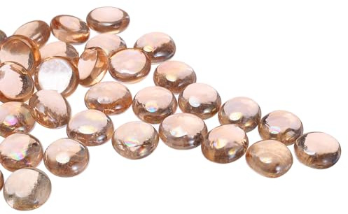QUARKZMAN Perle Vetro, 36pz Pietre Preziose Vetro Piatto Trasparente Rosa 0,44 Libbre (0,67-0,87) Biglie Vetro Ciottoli per Riempitivi Vasi Decorazioni Acquari Artigianato Fai-da-Te