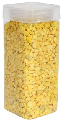 1Buy UK 900g of New Assorted Natural Decorative Stones Pebbles Craft Table Decoration Pot Vase Fillers Garden Weddings Rocks Aquarium (Yellow)
