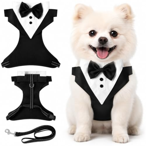 Smoking Fliege für Hunde Hund Hochzeit Anzug Hund Katze Smoking Kragen Formales Hunde-Smoking-Bandana Hund Smoking Bandana Halsband für Geburtstag Hochzeit Kleine Mittlere Hunde