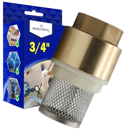 Valve pour Tuyau de Pompe a Eau 3/4 Fabriqué en Laiton | avec un Filtre en Acier Inoxydable - Garantie de 10 Ans - MONTERAL