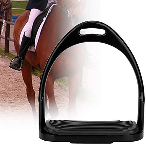 Steigbügel, Pferdesättel, Reitsteigbügel, Sicherheitssteigbügel, Aluminium, Englischer Reitschutzsattel für Erwachsene, (Black)