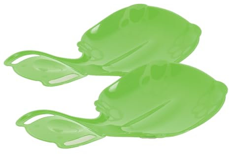 Tymar Schneerutscher, Schlittenbrett, Poporutscher mit Griff, Sitzschlitten Plastik (PolarBear2; Grün (2 Stück))