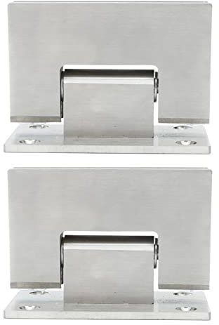 2 Pièces 90 Degrés, Charnière de Porte en Verre Charnières de Douche Robustes Charnière sans Cadre Porte en Verre Inox Lot de pour Pince de Porte de Salle de Bain en Acier