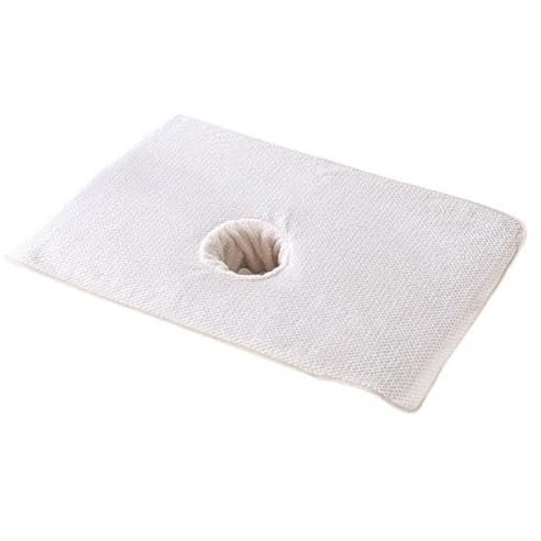 Generic Housse de Protection pour Table de Massage, 6 Pièces, avec Trou pour Le Visage, Lavable, pour Salon de Beauté, Blanc