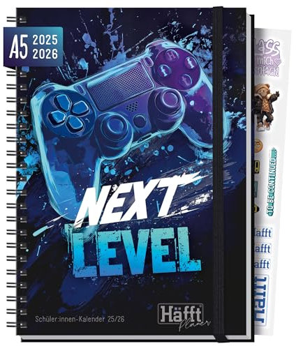 Häfft® Planer Premium A5 2025/2026 - Hardcover Schülerkalender mit Anti-Langeweile-Garantie Next Level - nachhaltig & klimafreundlich