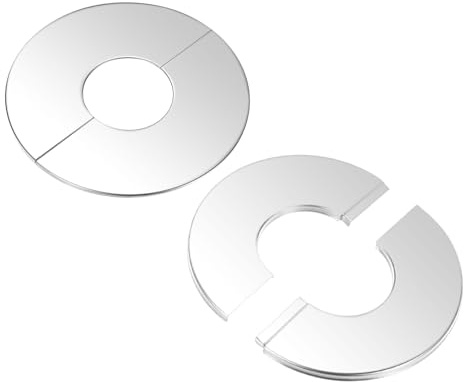 M METERXITY 2-Pack Brida De Pared Partida Placa Escudete Redonda | De Acero Inoxidable 304, Para Tubería De 2 Pulgadas/50mm, Placas Autoadhesivas, Para Tubería De Agua/Grifo