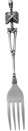 Veemoon Couverts Squelette Inoxydable pour Décoration Halloween Fourchette Retro Crâne Accessoire Table Festive pour Dîners Thématiques