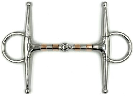 Equine Smile ES0103 Gebiss Knebeltrense Schenkeltrense Einfach Gebrochen mit Kupferrollen Kupfer Roller aus Edelstahl 21 mm (12.5 cm)