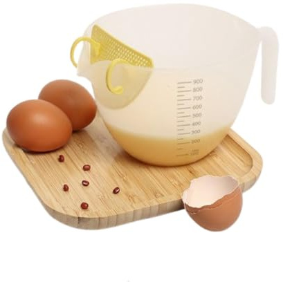 Measuring Cup with Scale Egg Liquid Filter Baking Mixing Bowl Vegetable Washing Basin Draining Basket Rice Washing Sieve Rice Washing Bowl