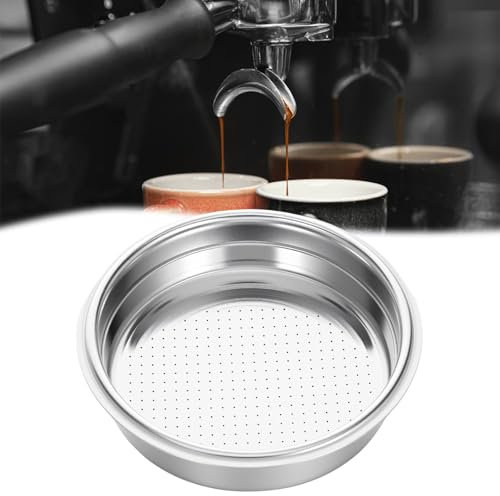 Oruola 51mm Portafilter Basket, Double Layer Stainless Steel Coffee Filter, 1-Cup 51 mm Porous Filter for Coffee Machine Replacement Accessories