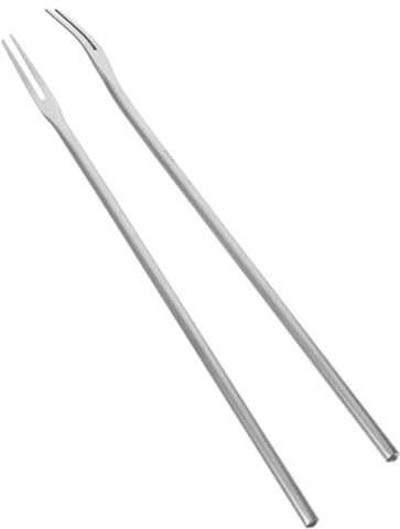 ABOOFAN 2piezas Tenedores De Fruta De Acero Inoxidable Tenedores De Postre De Dos Dientes Prácticos Para Tartas Suministros Para Fiestas Casa y Banquetes