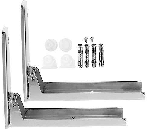 GALPADA Estantes De Cocina Soporte Para Microondas Organizador De Acero Inoxidable Repisa Plegable Para Horno Marco De Pared Plegable Para Cocina
