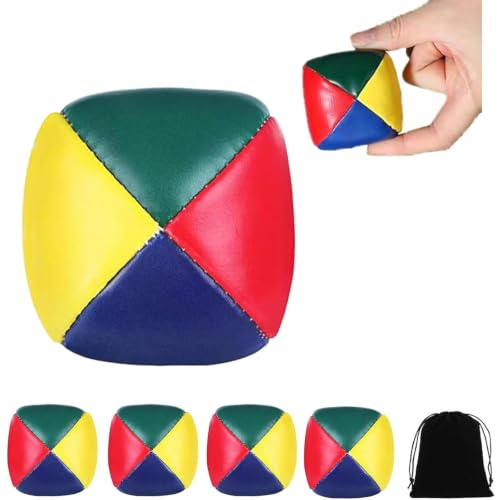 4 Pcs Juggling Balls, Juggling Balls for Adults Set with Storage Bag | 5cm Durable Soft Smooth Jugg Ball, Designed for Beginners Adults to Safely Practise at Home