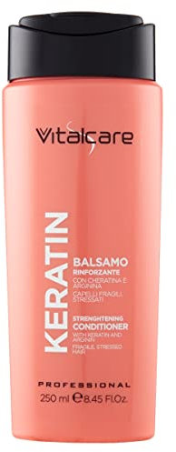 Vitalcare | Keratin - Balsamo Capelli Rinforzante, per Capelli Fragili e Stressati, con Cheratina e Arginina, Aiuta a Rigenerare e Proteggere la Fibra dei Capelli, 250 ml