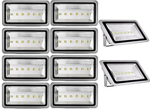 10pcs 300W LED Foco Proyector para Exteriores,ALPHA DIMA Blanco Frio Resistente Al agua IP65,120 Grados Luz Amplia,Luz de Seguridad Floodlight