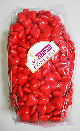 Confetti di Sulmona Mini Cuori al Cioccolato, Rosso - 1000 gr