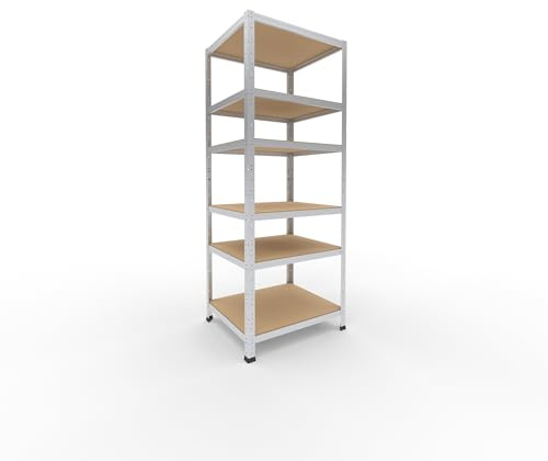 shelfplaza Home 180x70x60cm Schwerlastregal verzinkt mit 6 Böden x 145kg | Kellerregal · Lagerregal · Metallregal · Regale für Kellerraum · Steckregal · Abstellraum Regal