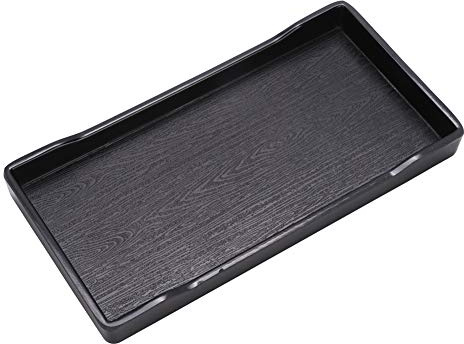 Reptile Bowl, Anti-Slip Square Food and Water Feeder Plastic Pets Feeding Plat Dish for Tortoise Lizard Chameleon Iguana 8.1x4.1x1 inch(Black)