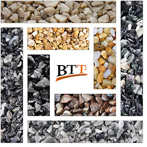 BTT-ST Steinteppich aus Marmorkies Nero Ebano und Epoxidharz Bindemittel für 2,4m² Marmorstein Marmorkiesel Steinboden Bodenbeschichtung