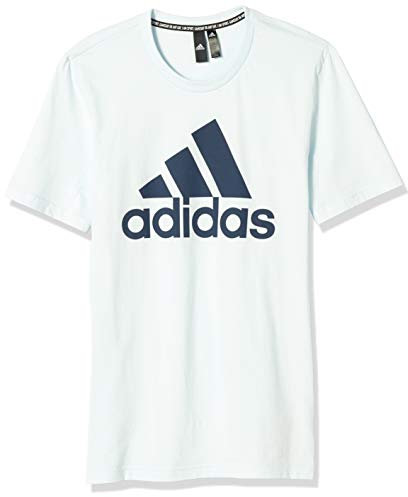 adidas Men's Standard Must Haves Badge of Sport Tee, Sky Tint/Indigo, Large/Tall