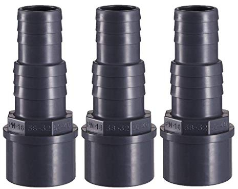 3 x well2wellness® PVC Druckschlauchtülle Achtkant mit Klebeanschluss 50 x 38 x 32 mm (107033)