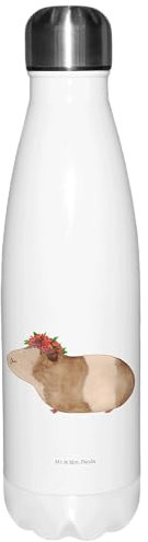 Mr. & Mrs. Panda Edelstahlflasche Meerschweinchen Weisheit - Geschenk, Trinkflasche, isolierflaschen, Wasserflasche, Thermos, Trinkgefäß, Realität, Wunderland, Spruch, trinkflaschen, Wunder