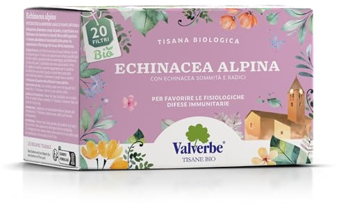 Valverbe Tisana Echinacea Alpina Biologico 20 Filtri - Pacco da 6 - 180 g