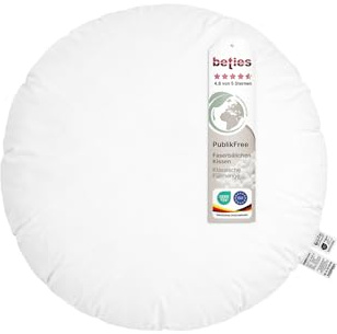 beties - PublikFree - Rundkissen Ø 80 cm – 800 g Faserbällchen – tierfreies Premium Innenkissen & Kissenfüllung – Baumwoll Inlett waschbar – Sofakissen rund & Bodenkissen – weich & bauschig