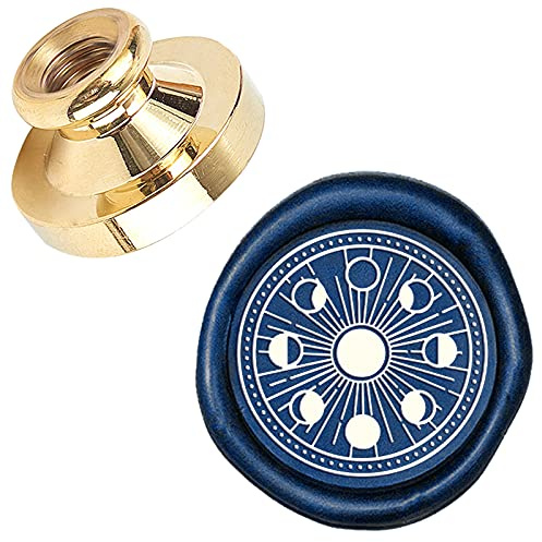 craspire Wachssiegelstempel Sonne Und Mond 25mm Vintage Siegellackstempel Messingkopf Nur Für Umschlag Karte Einladungen Geschenk Hochzeit Halloween Weihnachten Neujahr