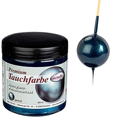 Ideen mit Herz Premium-Tauchfarbe metallic mit Hochglanz-Metallic-Effekt | 250 ml (petrol)