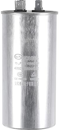 sourcing map Betriebskondensator Motor CBB65 75uF 75mfd 450V AC 40/85/21 Aluminiumgehäuse mit Anschluss für Kompressor Wärmepumpe