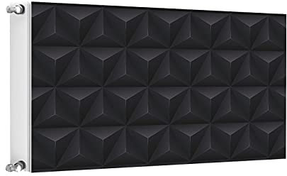 TMK ArtDeko Heizkörperverkleidung Magnetisch Wohnliches Ambiente Einfache Befestigung Magnet Heizkörperabdeckung, 100x60cm, Schwarz