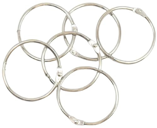 Craftelier - Set mit 6 Metallringen, ideal für Scrapbooking und Bastelarbeiten | Ringe für Alben, Notizbücher, Planer oder Terminplaner | Größe Ø 45 mm - Silber