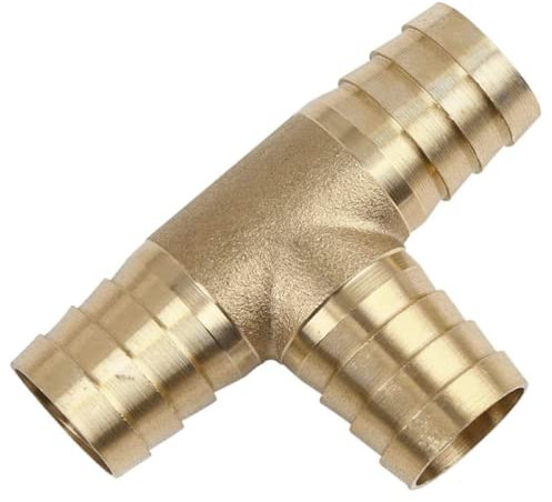 Ningvong Messing T-Verbinder, Schlauchverbinder, 3-Wege 19mm Außendurchmesser, für Luft-, Wasser- und Ölleitungen, 2St.