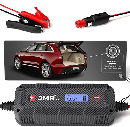 JMR Battery Charger for Jaguar F-Type XE XK XJ XF E-Pace I-PACE F-PACE S-Type X-Type All Models Trickle Charger Conditioner Maintainer (UK Plug, No Lithium Mode)