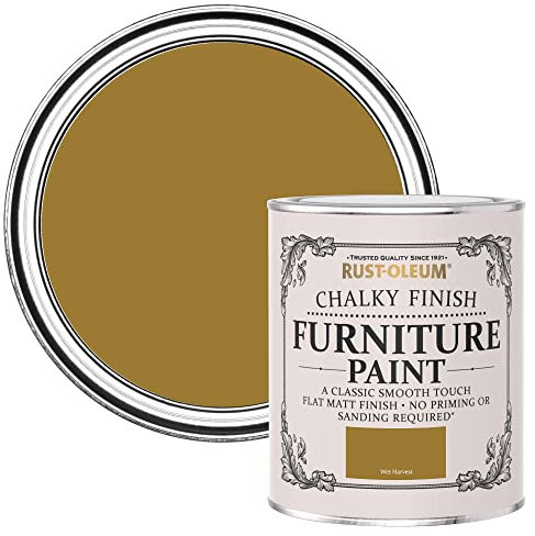 Rust-Oleum Shabby Chic braun Vintage Kreidefarbe für Möbel, wasserbasiert, geruchsarm - Senfbraun 750ML