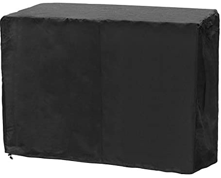 Onlyfire Housse Barbecue, 600D PVC Housse Barbecue Exterieur, Bache Barbecue pour Chariot de Barbecue, Chariot de Service, 132×56×92 cm, BBQ Cover mit Verstellbarem Kordelzug, Noir