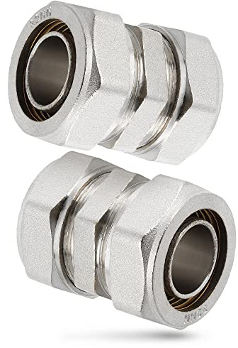 Schraubfitting Fitting Kupplung Verbundrohr Rohrverbinder PEX-AL-PEX Schraub-Kupplung Klemmverschraubungen Verschraubung Verbinder 32 x 32 mm Sanitärsystem