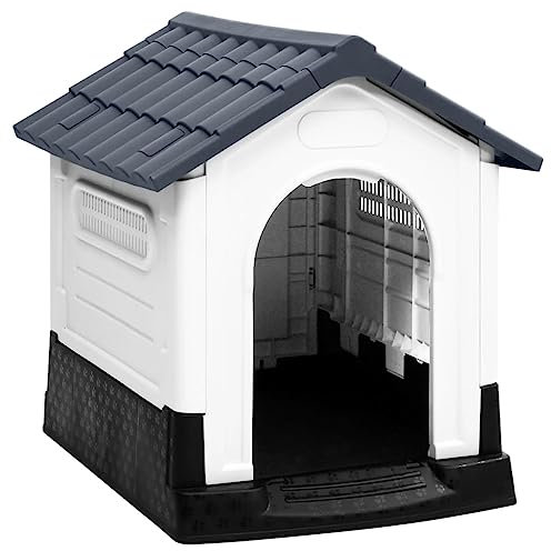 vidaXL Hundehütte Grau 57x68x66 cm Polypropylen