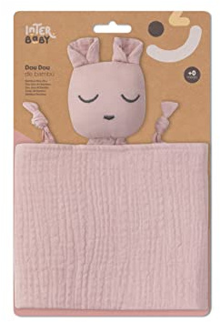 Schmusetuch Schnuffeltuch Musselin mit Bärenkopf Kuscheltuch - doudou rosa