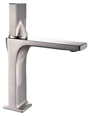 All Copper Brushed Basin Faucet Bathroom Sink Faucet Washbasin Faucet Hot and Cold Water Mixer Single Handle Skyscraper Type