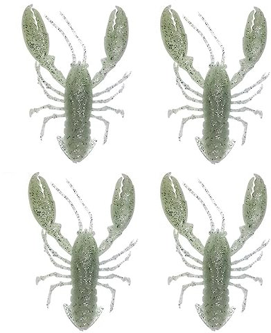 Weicher Gummifische Langusten Köder, Weichköder zum Angeln Krebs Crawfish Kunstköder Köder, 95mm - 4stk Weiß