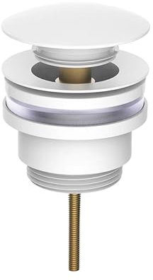 Universal Ablaufventil für Waschbecken und Bidets mit Click Clack, einfache Installation und Stopfen Optionen, Überlauf und ohne Überlauf geeignet (MATE)
