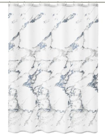 Kleine Wolke Duschvorhang Textil Marble Anthrazit 120 x 200 cm | OEKO-TEX zertifiziert, wasserabweisend, verstärkte Ösen, mit Beschwerungsband, weiches Textilgewebe, maschinenwaschbar