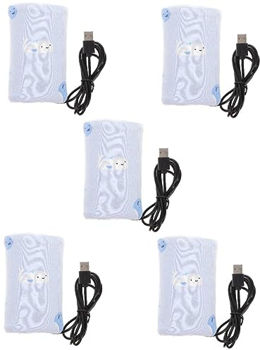 Toyvian 5pcs Portable Milk Warmer for Travel USB Water Bottle Warmer Newborn Boy Girl Bottle for Car Travel and Breastmilk Heating