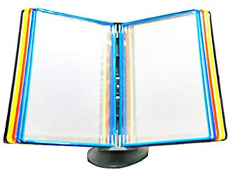 Wanddokumenten-Organizer, an der Wand montierter Dokumentenhalter, drehbarer Aktenhalter, Tisch- oder Wandständer mit einstellbarer Neigung (ABS+PP+PVC), 32 * 23 cm