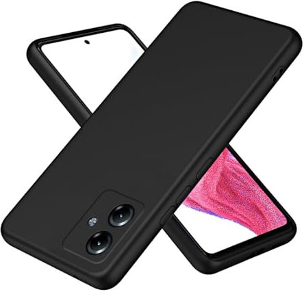 UPLAI Funda para Motorola Moto G14, Ultra Delgado Suave Silicona Líquida Antigolpes Carcasa con Premium Forro Fibra, Toque Estuche Caso.Negro
