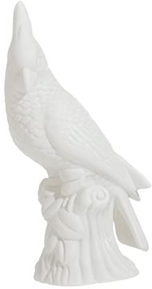 Cabilock Papageienstatue Schmuck Keramik-papageien-Kunstwerk Ornament Haushaltsschmuck Schreibtisch-Handwerk Moderne Tischdeko Weiß