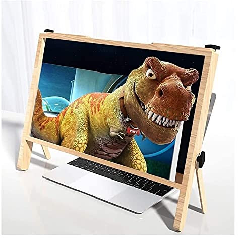3D Laptop Bildschirmlupe 2021 Copmputer Telefon Bildschirmlupe Verstärker Gaming Video Filme Vergrößerer Mobiler Projektor, Tablet Desktop Bildschirm Lupe (Color : White) (Brown)