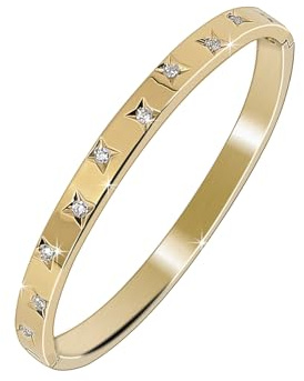 MILAKOO 4/6 mm Damen Armreif aus Edelstahl und Zirkonia Stilvolles und Hübsches Armband mit Verschluss (Gold/Roségold/Silber)